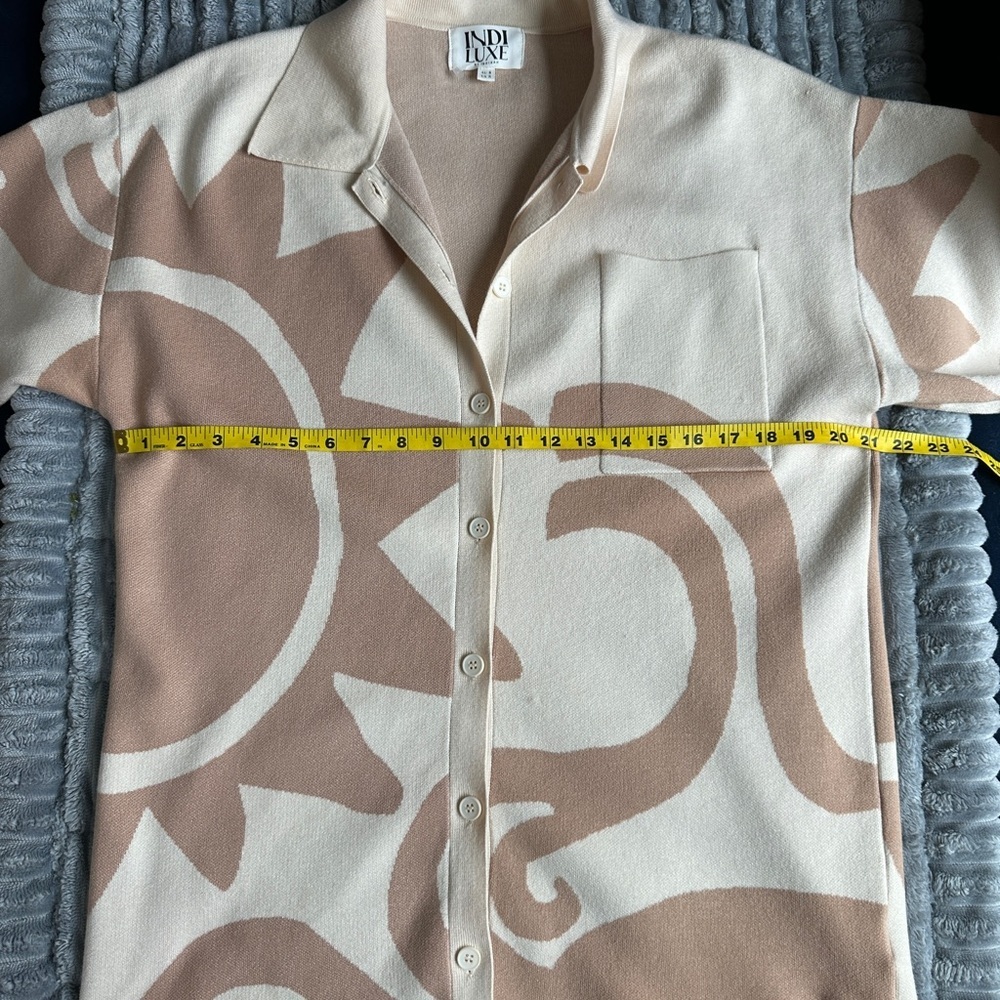 Indi Luxe Oversized Collared Button Down Mini Sweater Dress Tunic - Picture 12 of 14